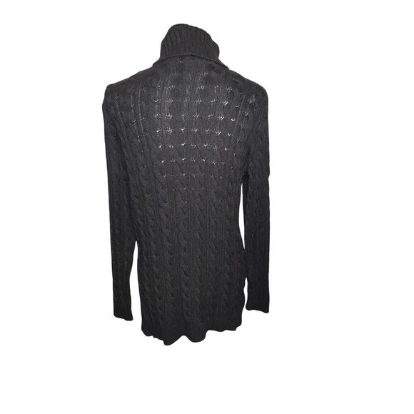 Jeanne Pierre Womans L Closed /Open Cable Knit Longsleeve Gothic Turtleneck - Picture 2 of 7